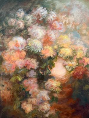 WIP: Symphony of Mums (diptych) #341 30”x40”